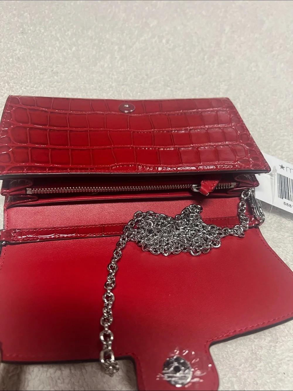 Lauren Ralph Lauren Adair Croc-Embossed Leather Crossbody